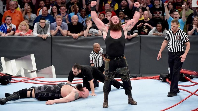Strowman stood tall after demolishing the ring with a mighty Superplex.